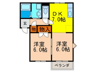 ウエストハイツB棟の物件間取画像